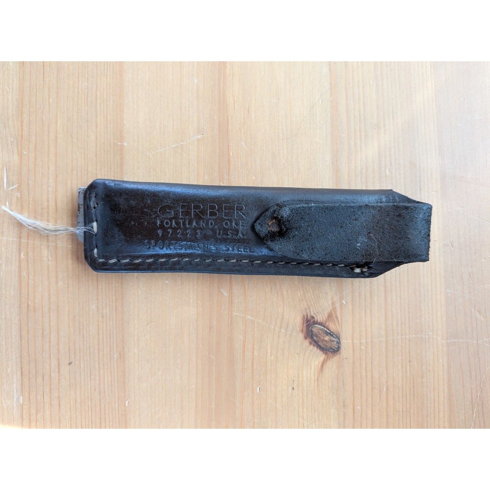 Gerber Sportsman's Steel Portland Oregon USA 5" Leather Handle Knife Sharpener